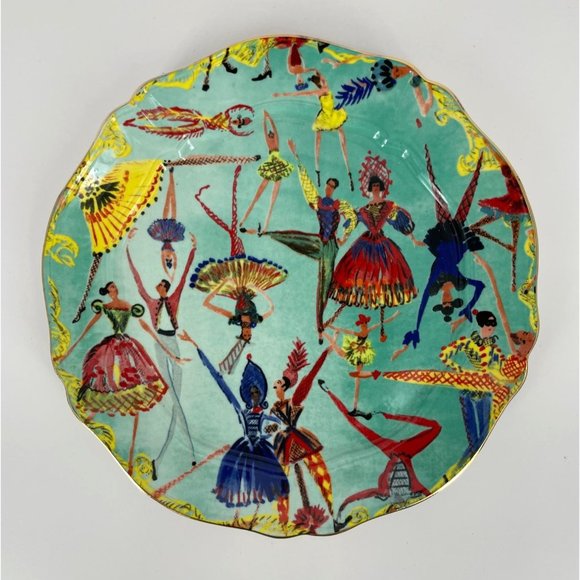 Anthropologie Pauline de Roussy de Sales Dessert Plate Turquoise 2022 NEW - Picture 5 of 5